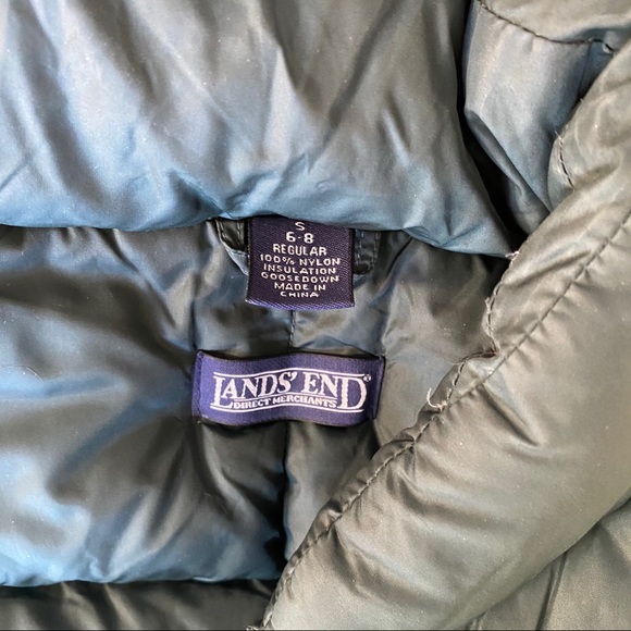 Lands End Down dark green puff vest - Picture 4 of 4